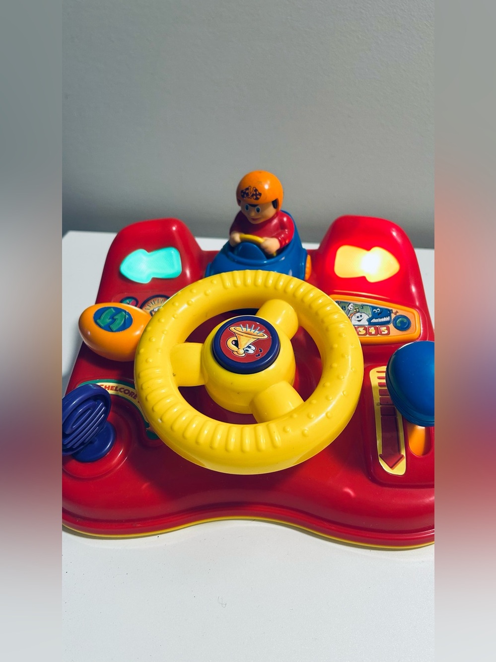 Vintage Shelcore Interactive Driving Wheel Toy with Lights & Sounds 2001